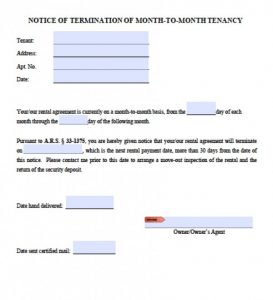 eviction notice pdf arizona fd day notice for termination x