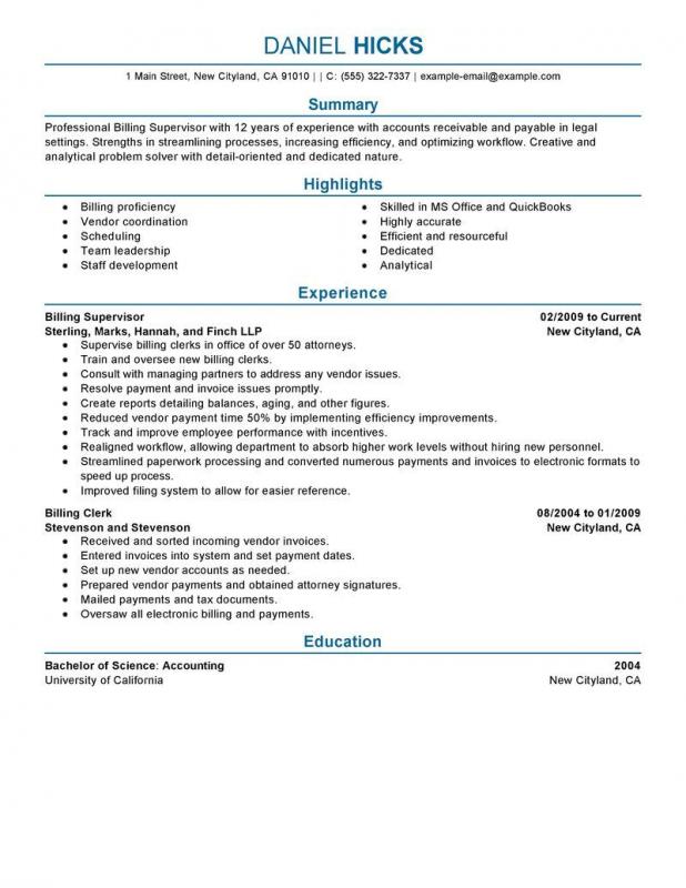 example basic resume