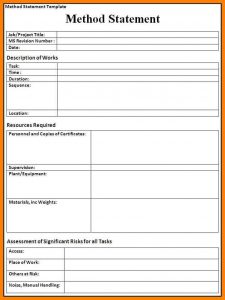 example budget sheet method statement example