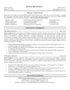 example engineering resume free construction project engineer resume example
