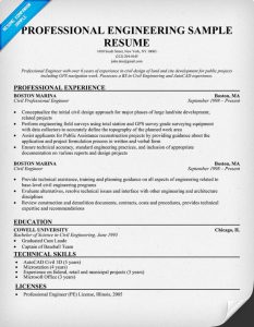 example engineering resume professional engineer resume examples