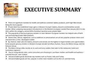 example executive summary bakery products in western europe