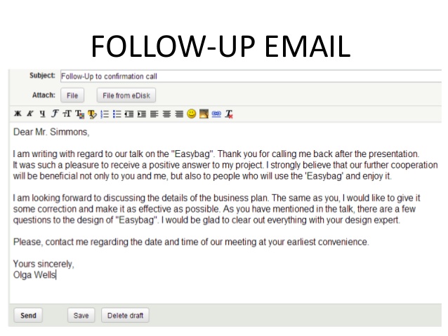 example follow up email