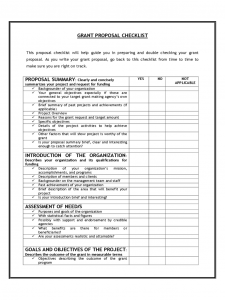 example grant proposal grant proposal checklist d