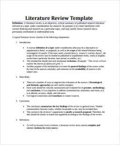 example of a literature review literature review sample