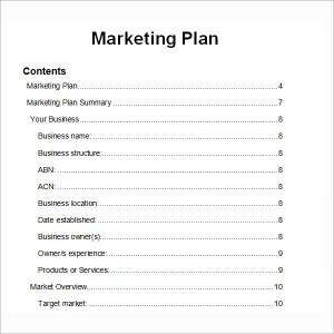 example of a marketing plan marketing plan template