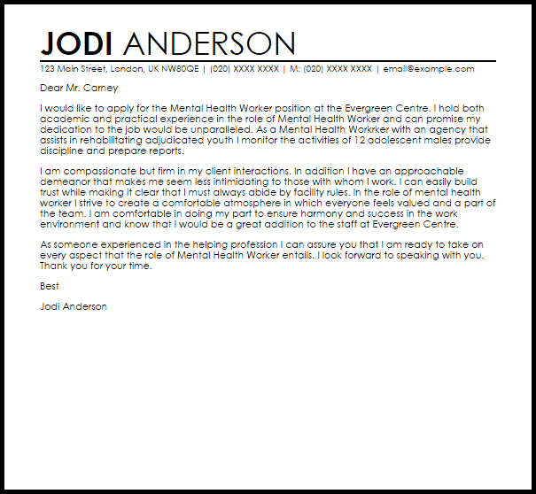 example of a recommendation letter