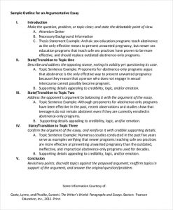 example of an essay outline outline argumentative essay example