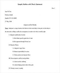 example of an essay outline thesis statement outline