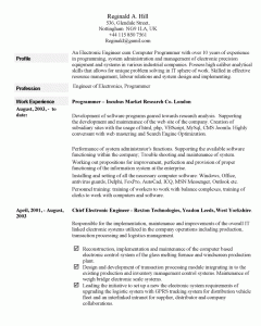 example of application letter an example of a written cv example curriculum vitae page