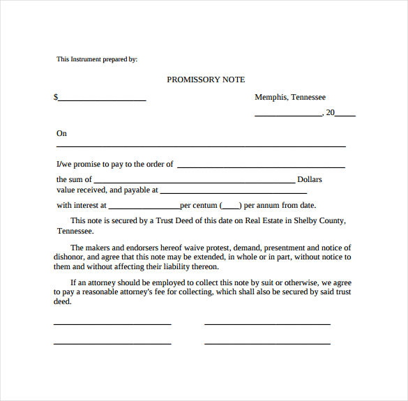 example of promissory note