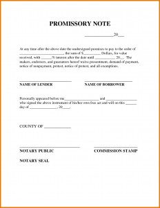 example of promissory note promissory note template free