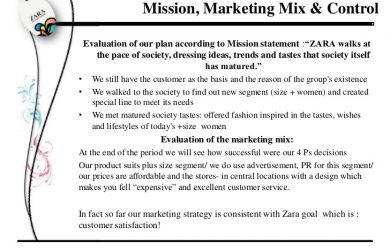 examples of a mission statement zara marketing plan
