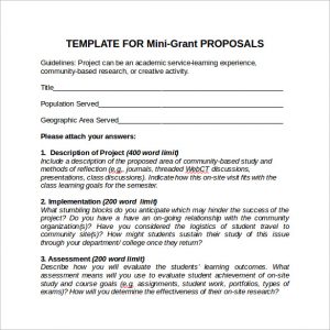 examples of grant proposals example of grant proposal template