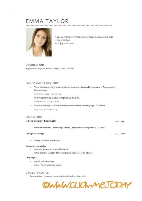 examples of high school resumes