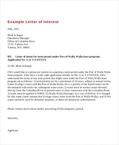 examples of letters of interest example letter of interest
