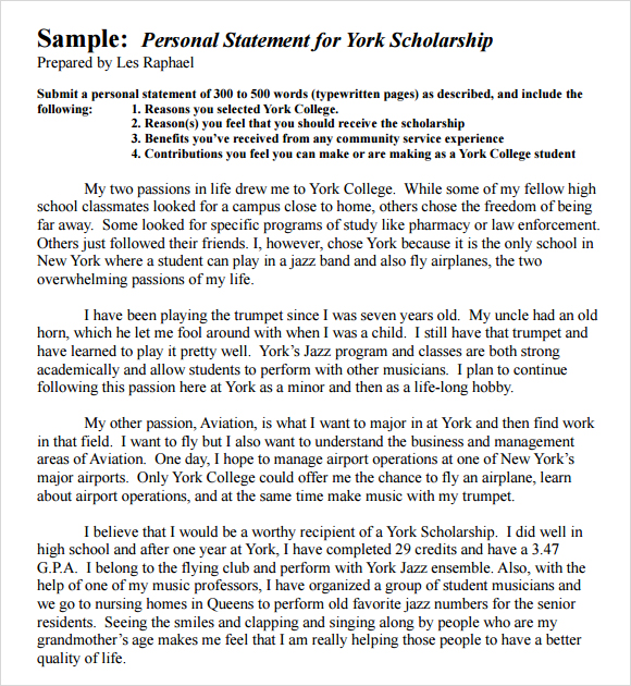 examples of personal statements for graduate school