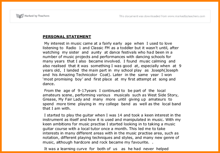 examples of personal statements