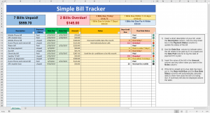 excel bill tracker excel spreadsheet for bills