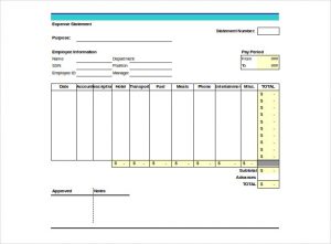 excel expenses report expenses record free excel format template