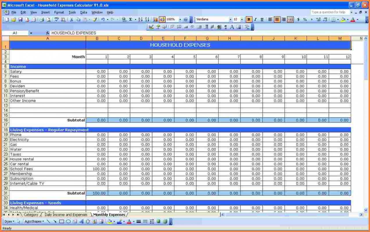 excel expenses report