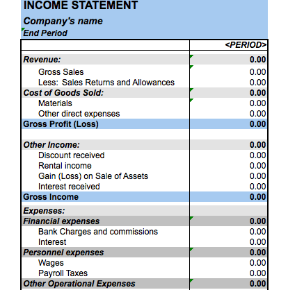 excel income statement