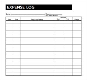 excel mileage log expense log template