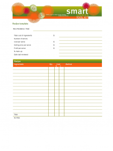 excel order form template blank recipe template d