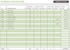 excel payroll template free payroll calculator template