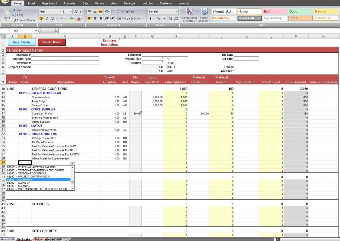 excel report template
