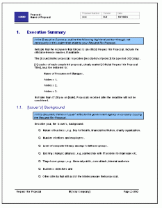 executive summary template for proposal rfp