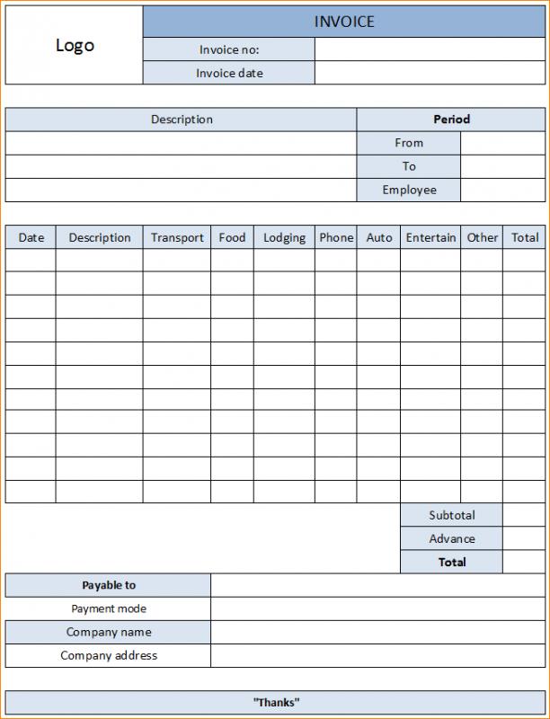 expense sheets templates
