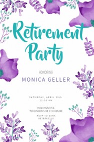 facebook ad template floral retirement party poster template acbfaeebc