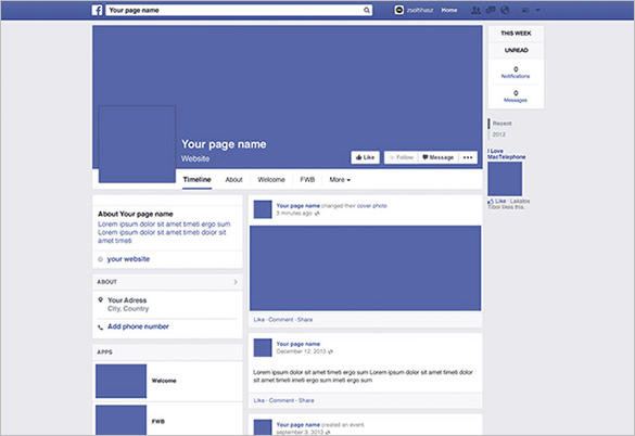 facebook page template