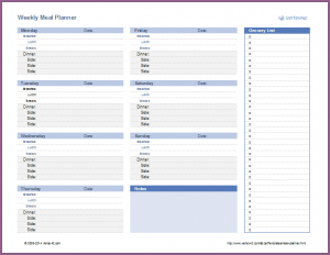 family budget spreadsheet meal plan spreadsheet weekly meal planning template