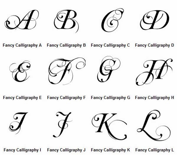 fancy cursive letters