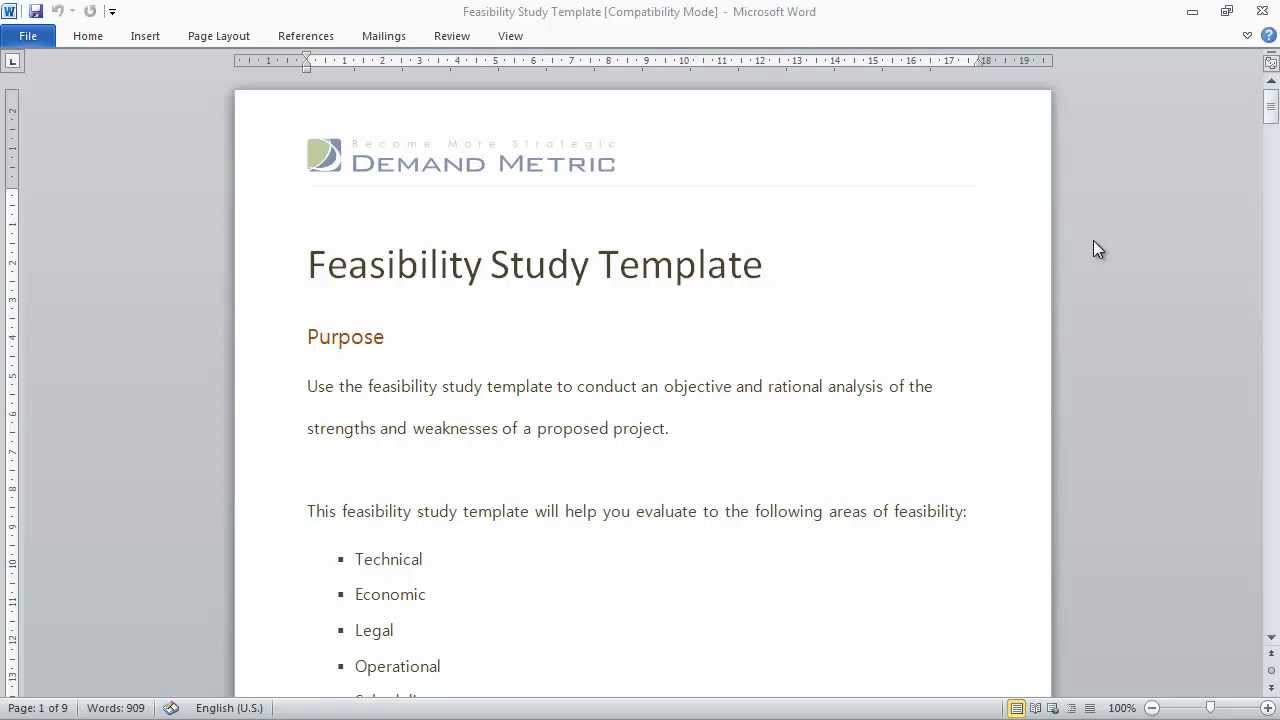 feasibility analysis template