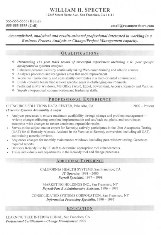 federal government resume