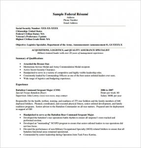 federal resume template federal resume template pdf free download