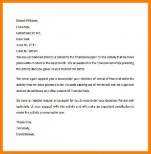 financial hardship letter financial assistance letter financial aid appeal letter sample