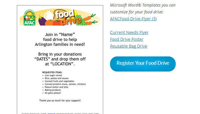 food drive flyer template