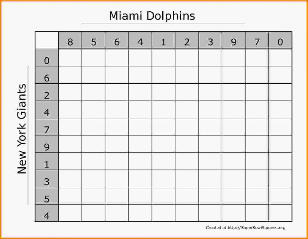 football squares template excel