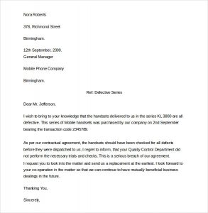 formal complaints letter sample formal complaint letter template
