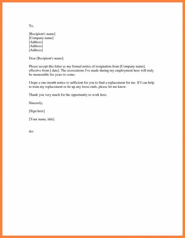 Formal Resign Letter Template | Template Business