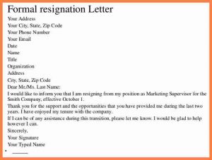 formal resign letter template example of resign letter notice one months formal resignation letter month notice resignation letter mjifqa w