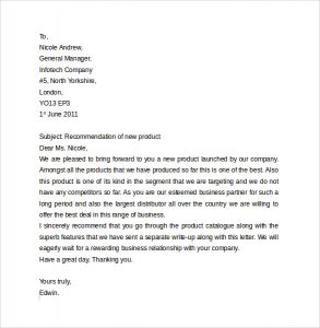 format of a business letter business letter format