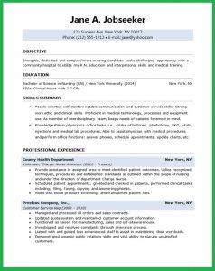 format of reume nursing student resume