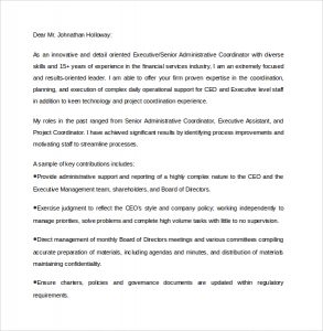formats of resume senior executive assistant cover letter