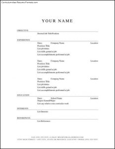 free basic resume templates download free basic resume template