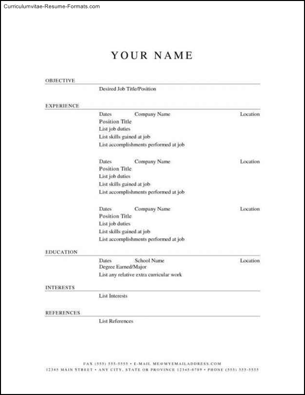 free basic resume templates download